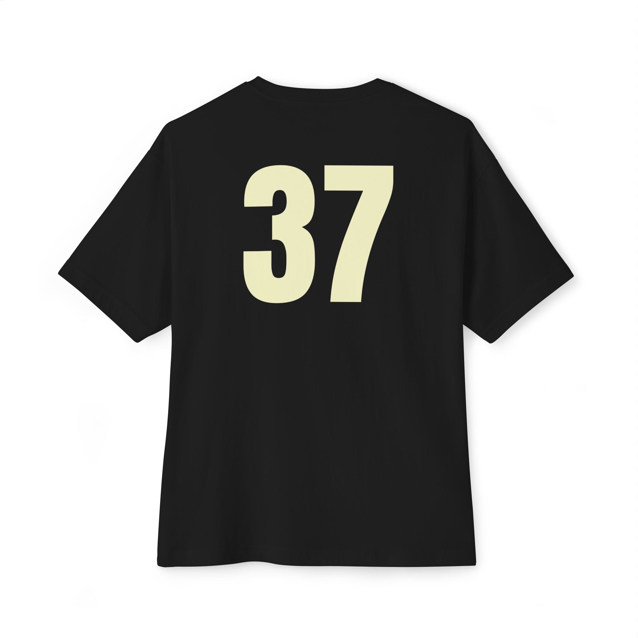 Boxy Tee — "From Pit to Palace" Minimal Front Tee with Back Number 37