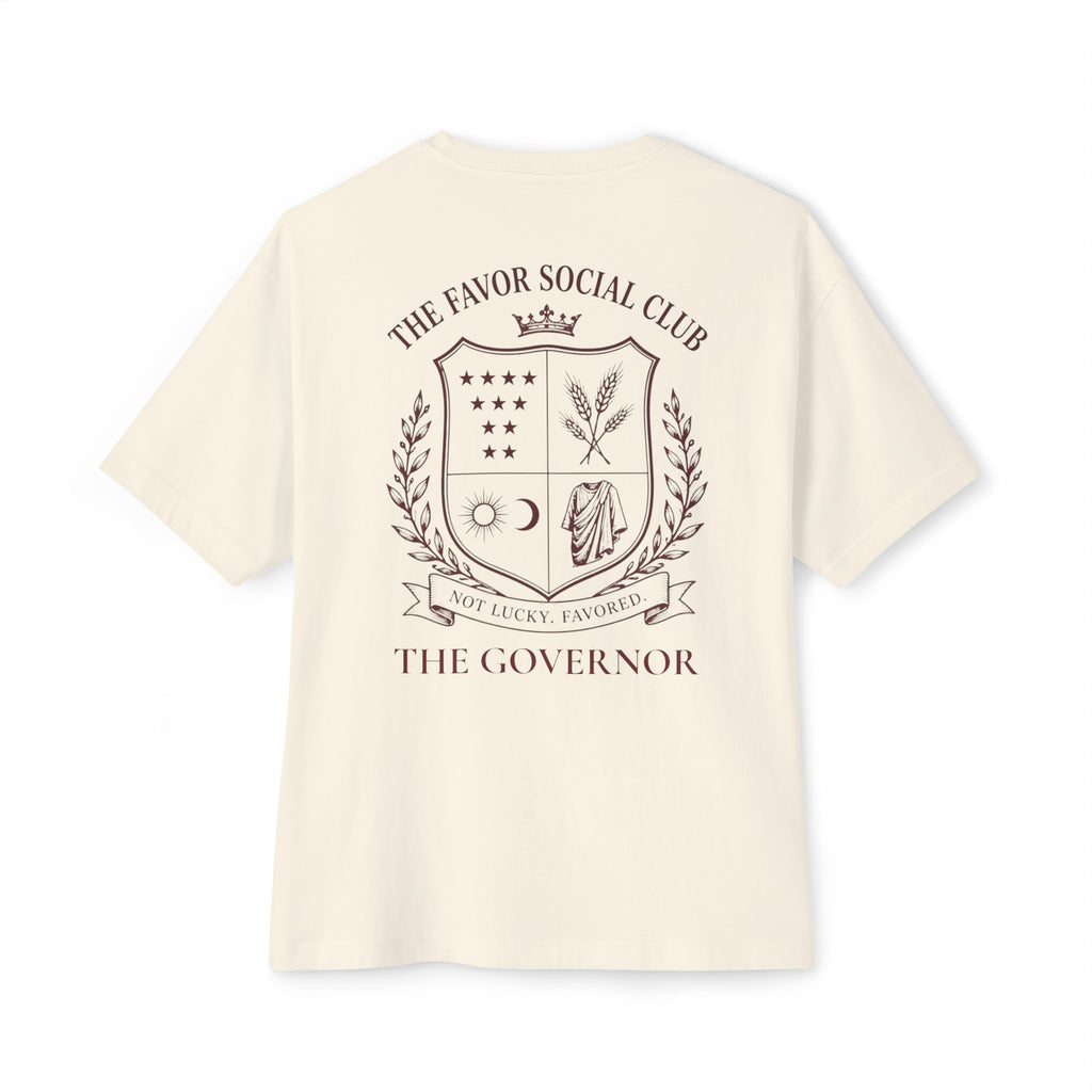 The Governor Crest Tee — Oversized Boxy Unisex T‑Shirt