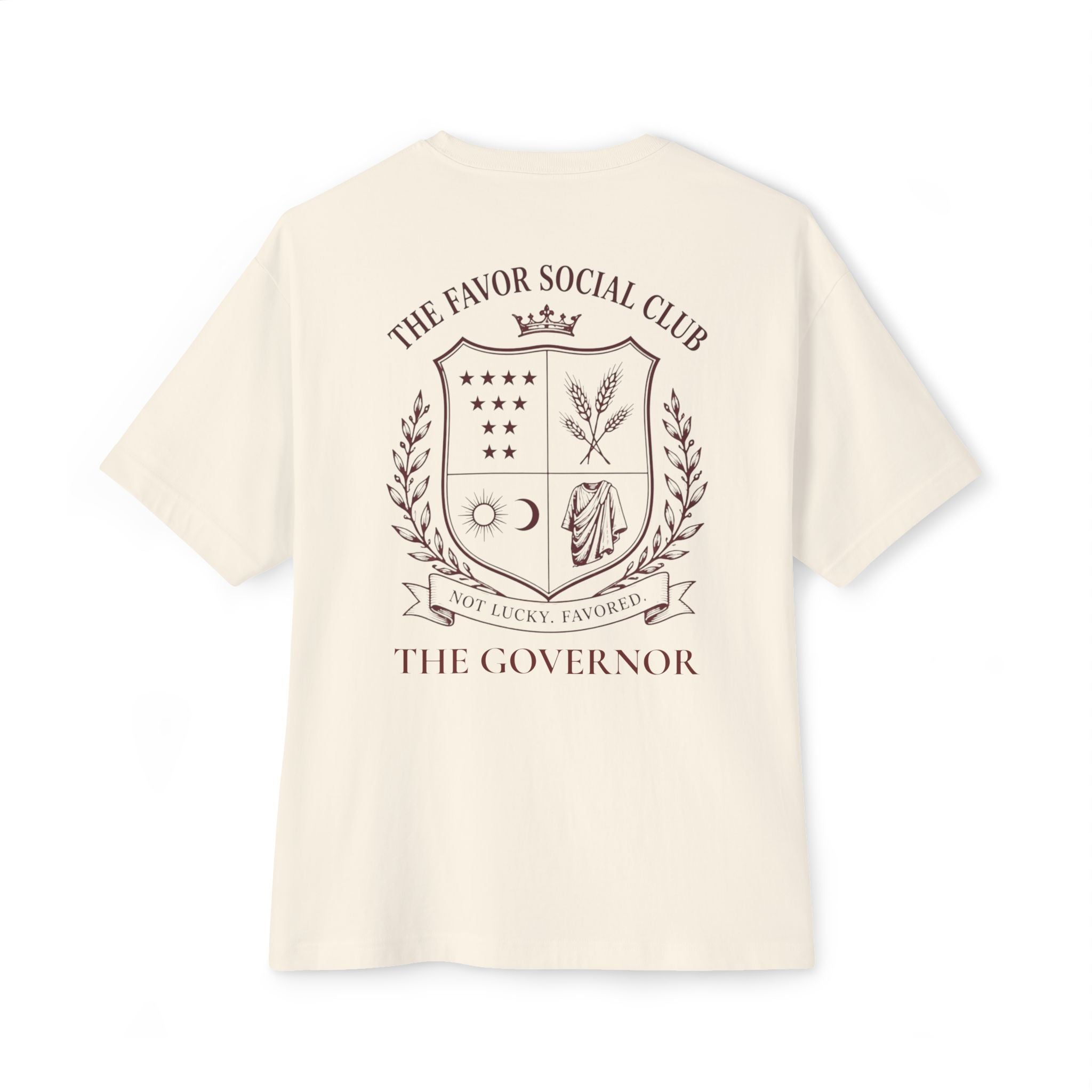 The Governor Crest Tee — Oversized Boxy Unisex T‑Shirt
