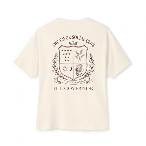 The Governor Crest Tee — Oversized Boxy Unisex T‑Shirt