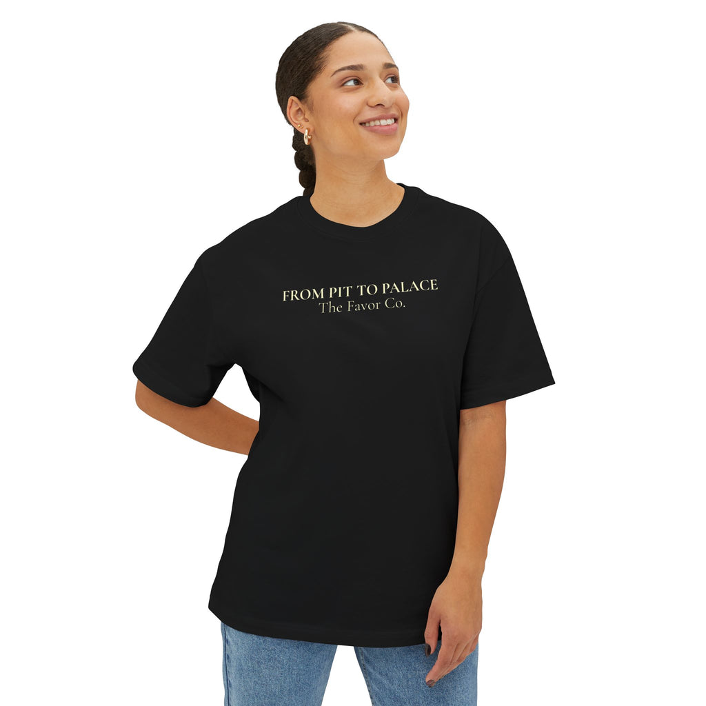 Boxy Tee — "From Pit to Palace" Minimal Front Tee with Back Number 37
