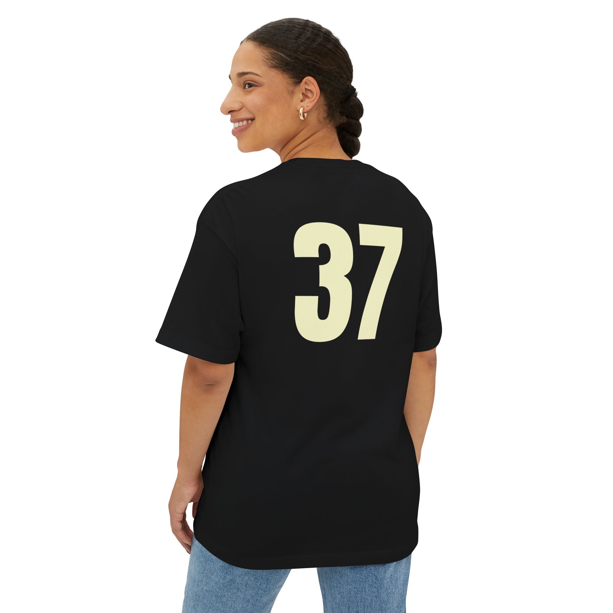 Boxy Tee — "From Pit to Palace" Minimal Front Tee with Back Number 37